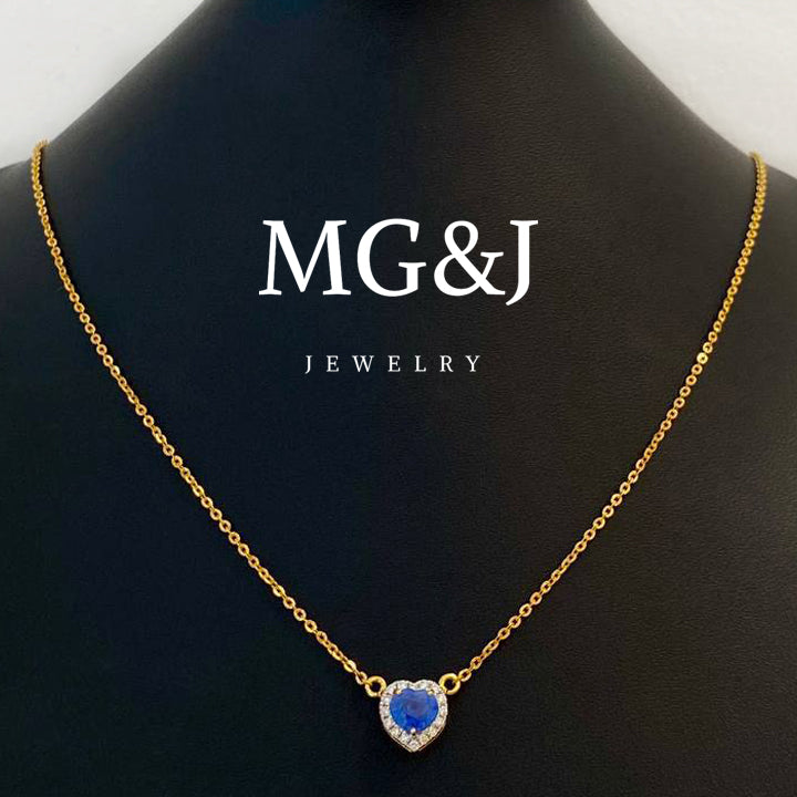 Ocean Sapphire Heart Necklace