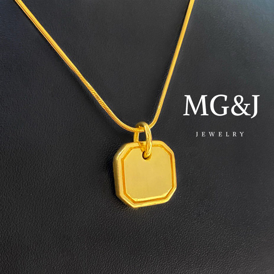 Octagon Gold Statement Pendant