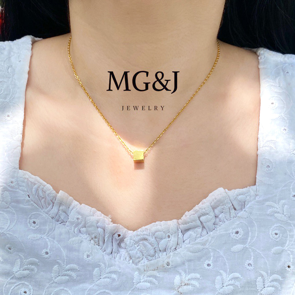 Golden Cube Pendant