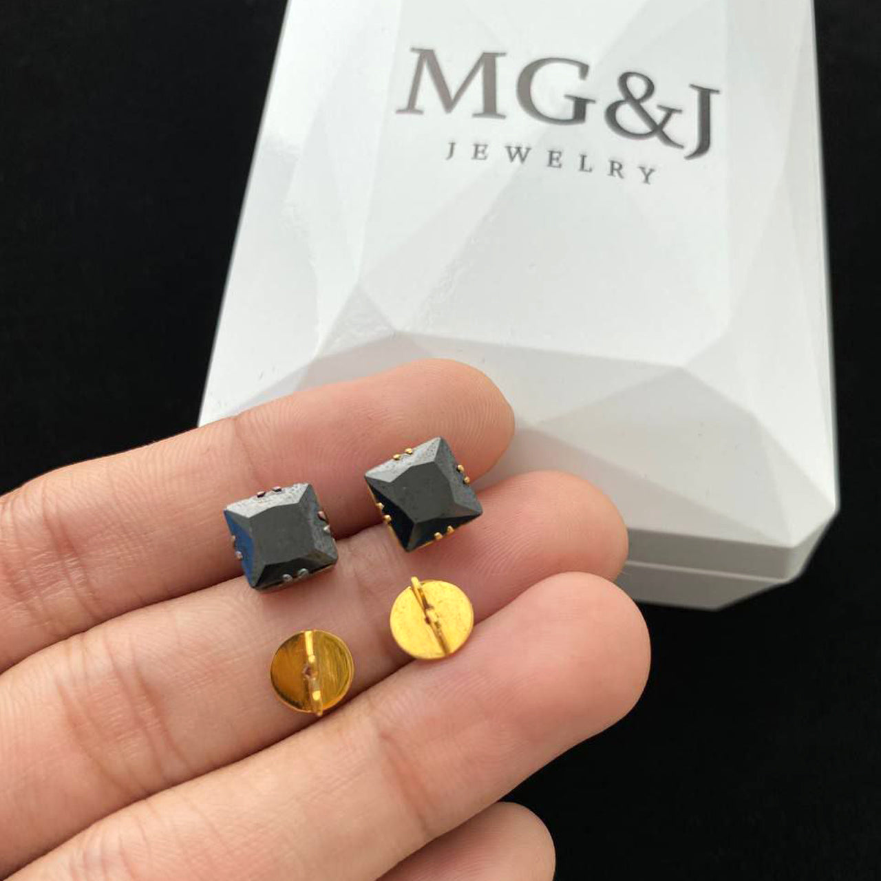 Black Stone Earrings