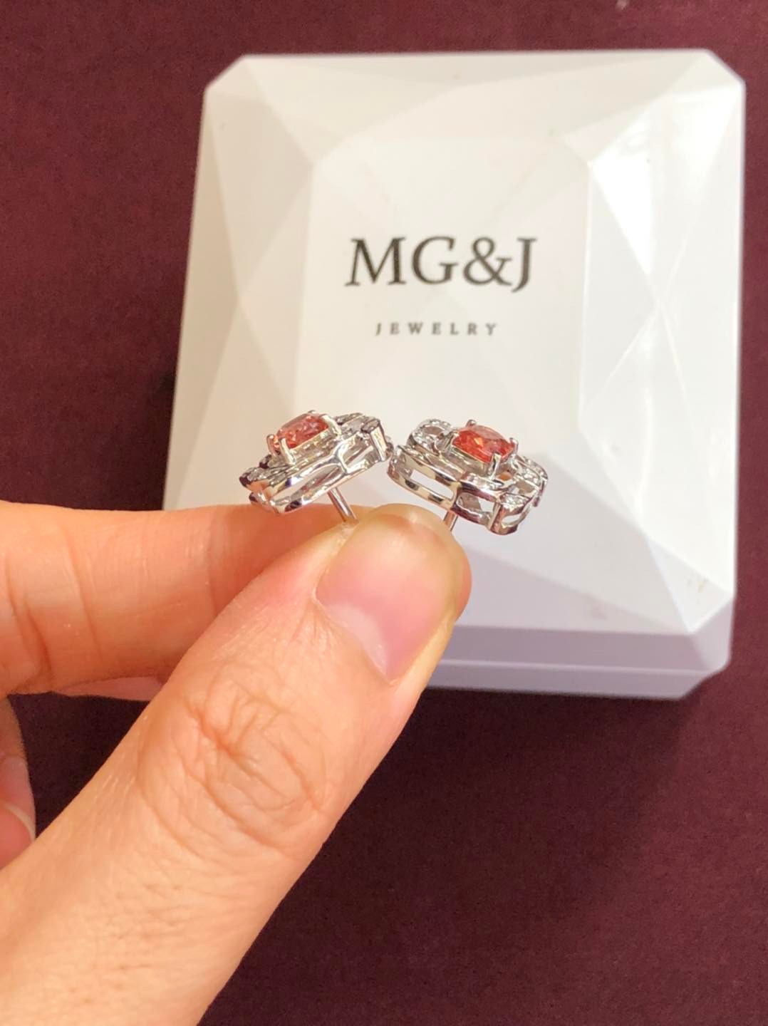 Spinel Sat Kyar Diamond Earrings