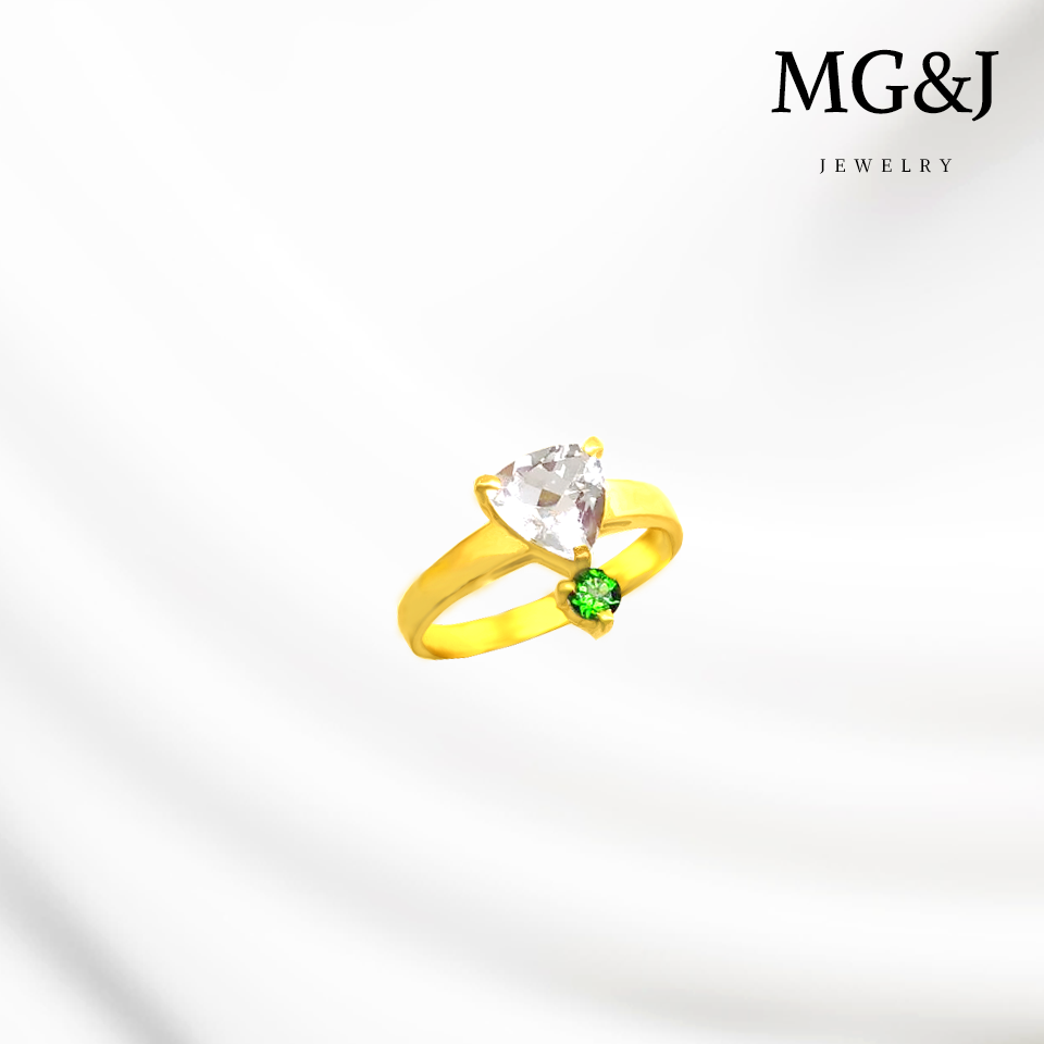Natural Topaz and Diopside Ring