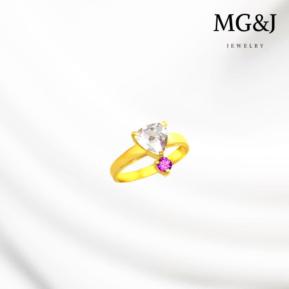 Natural Topaz and Spinel Ring