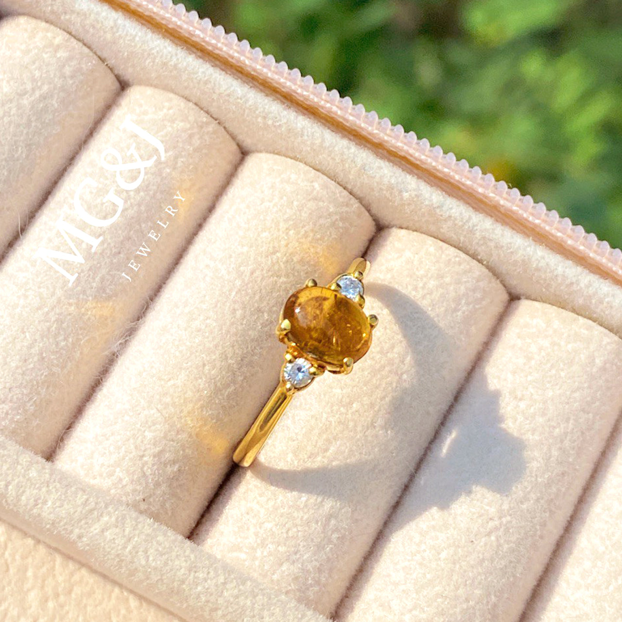 Tourmaline and Diamond Ring