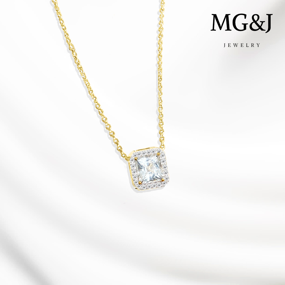 Natural Topaz and Diamonds Pendant