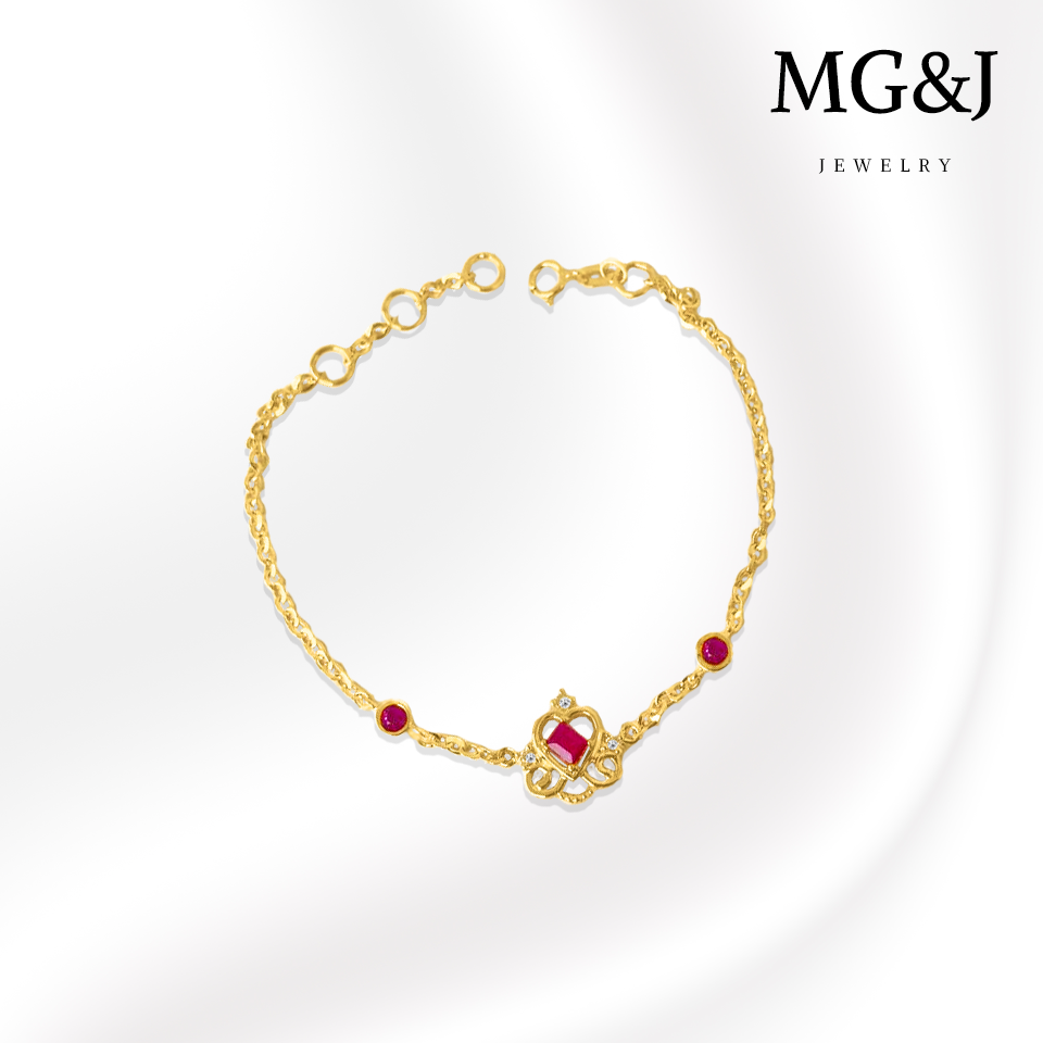 Rubies and Diamonds Crown Bracelet