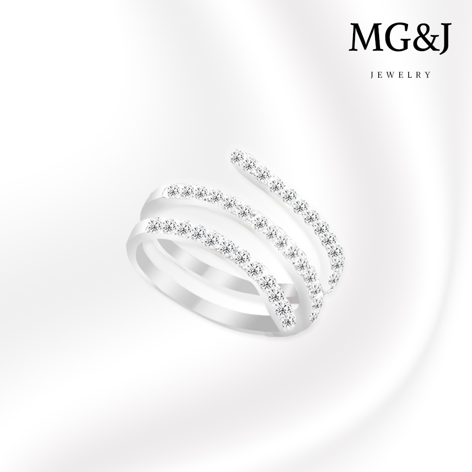 Diamond Helix Ring