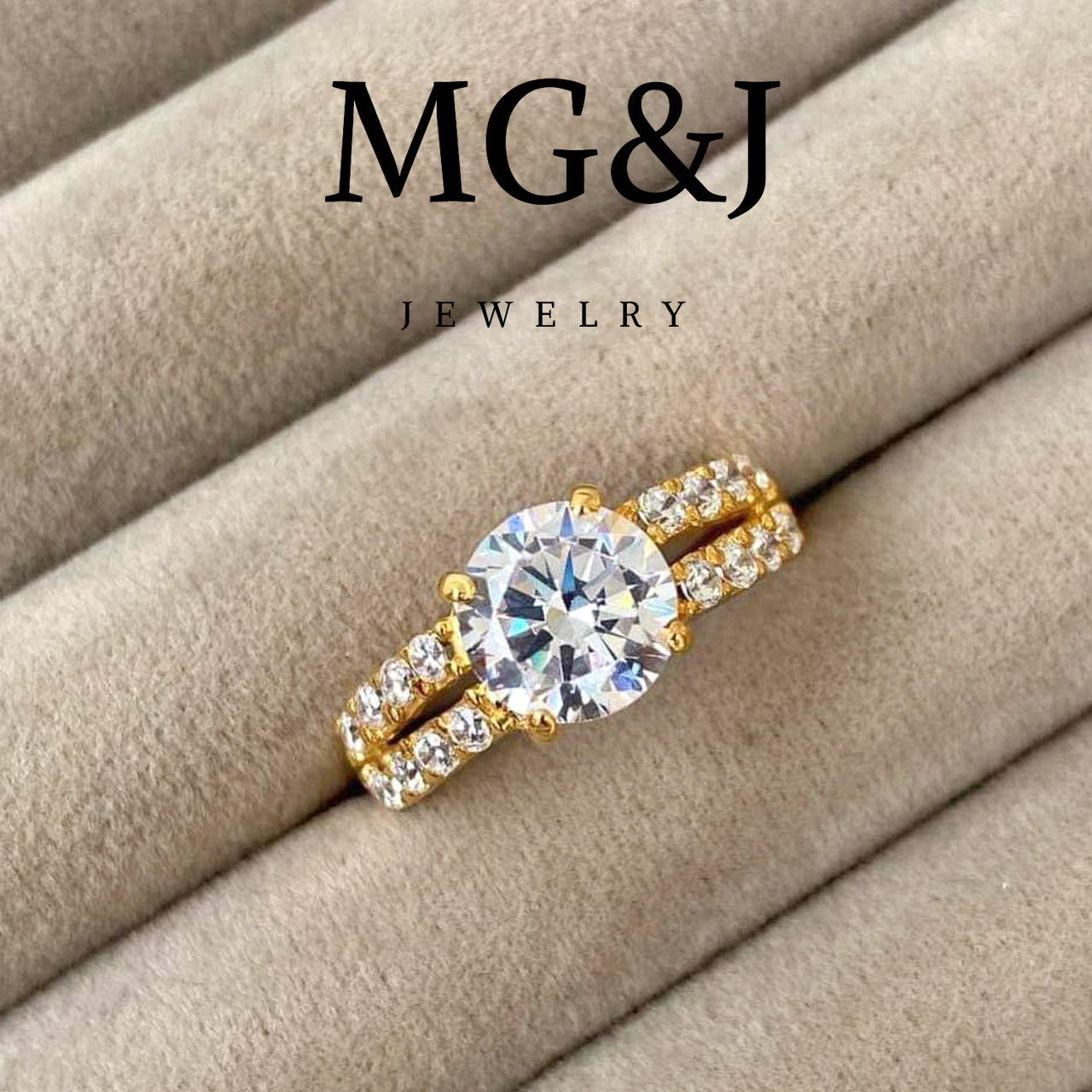 White Stone Pave' Ring