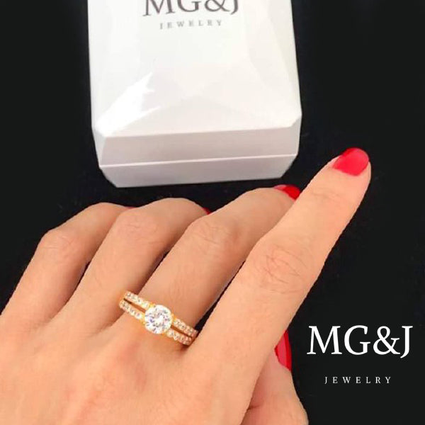 Small White Stone Pave' Ring