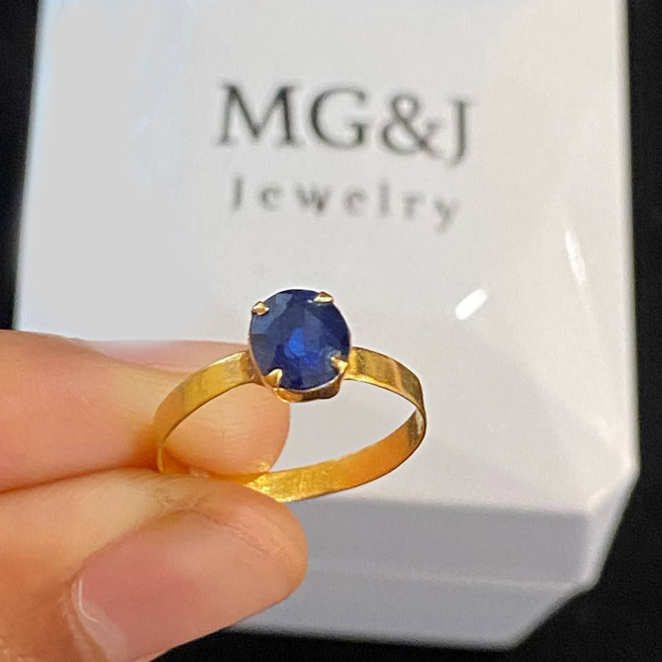 Simple Blue Stone Ring