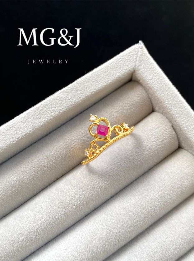 Ruby and Diamonds Crown Ring