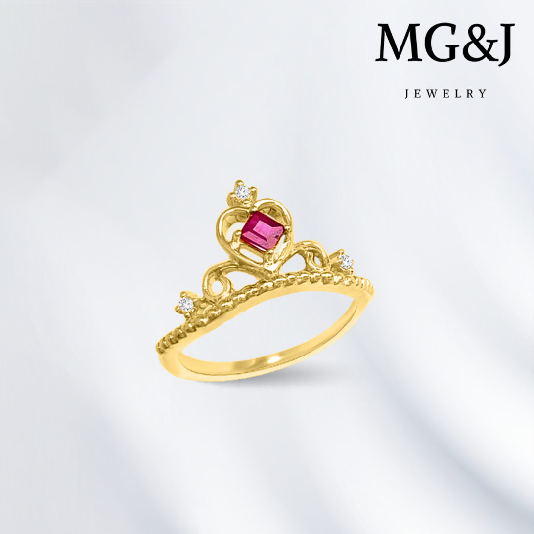 Ruby and Diamonds Crown Ring