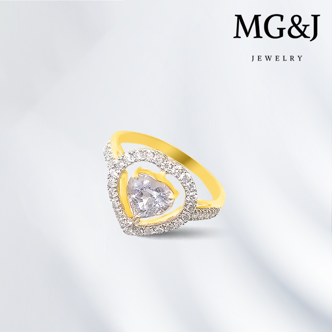 Natural Topaz and Diamonds Ring