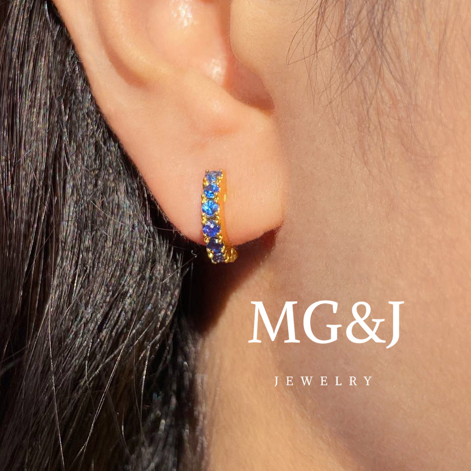 Sapphire Huggies Earrings