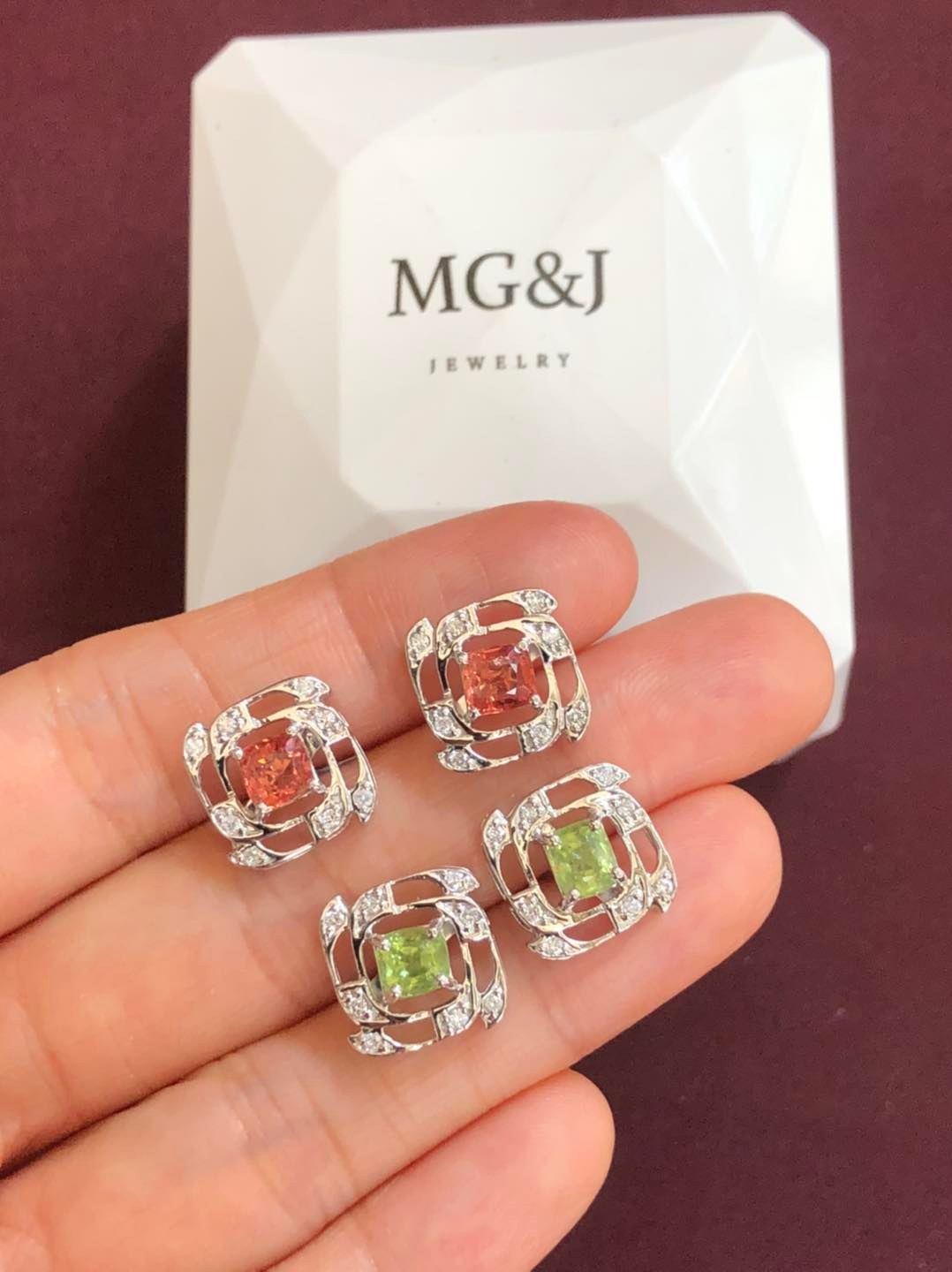 Spinel Sat Kyar Diamond Earrings