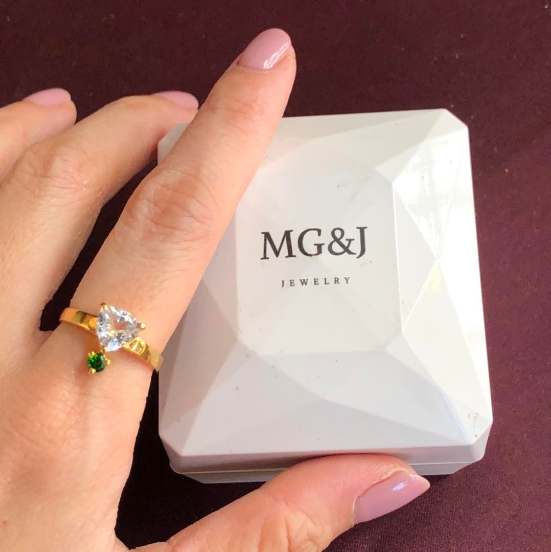 Natural Topaz and Diopside Ring