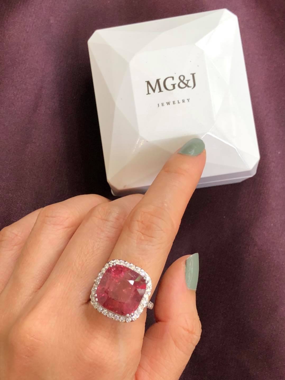 Queen Tourmaline and Diamonds Ring