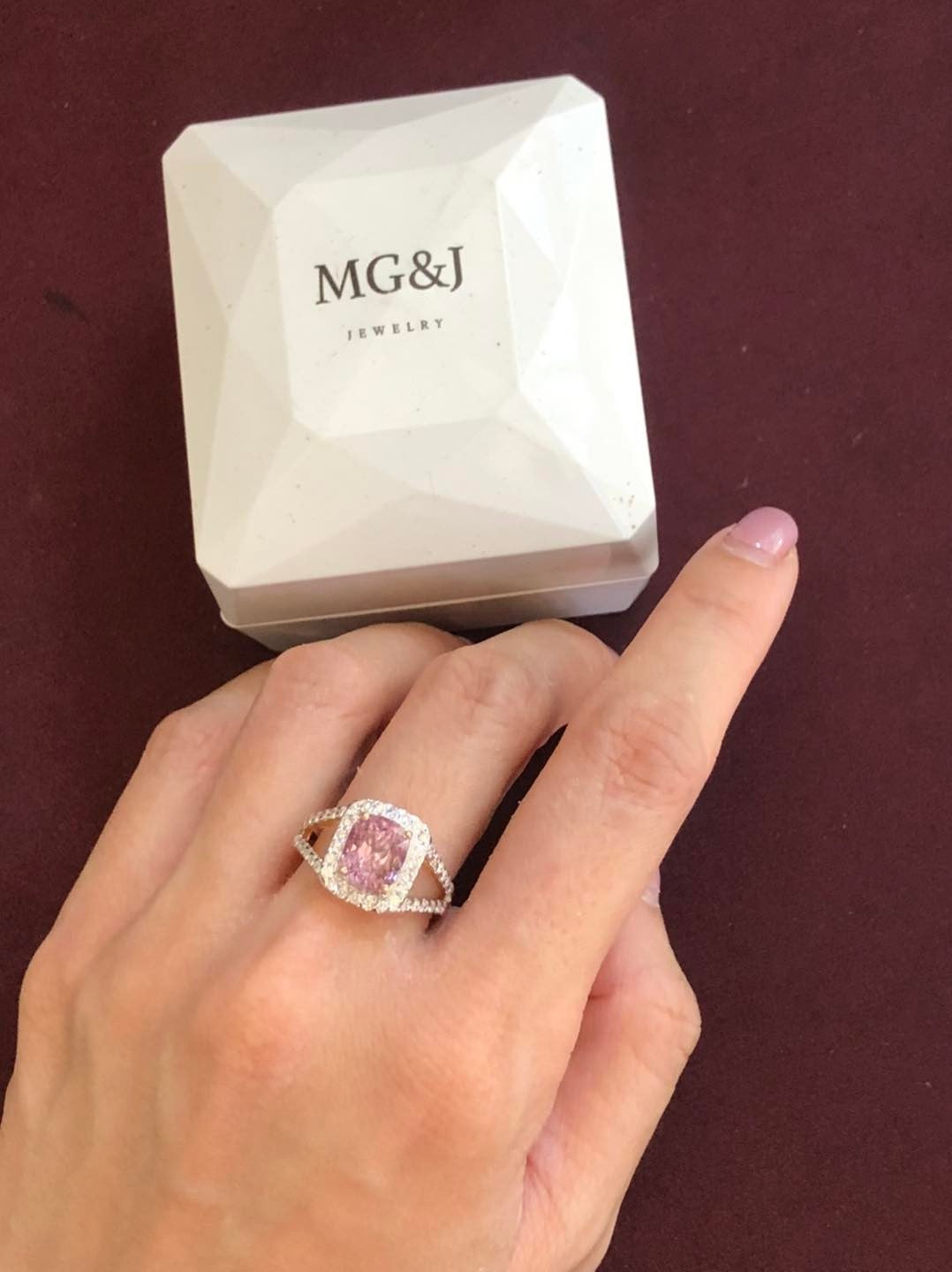 Pink Spinel and Diamonds Ring(Sparkle)