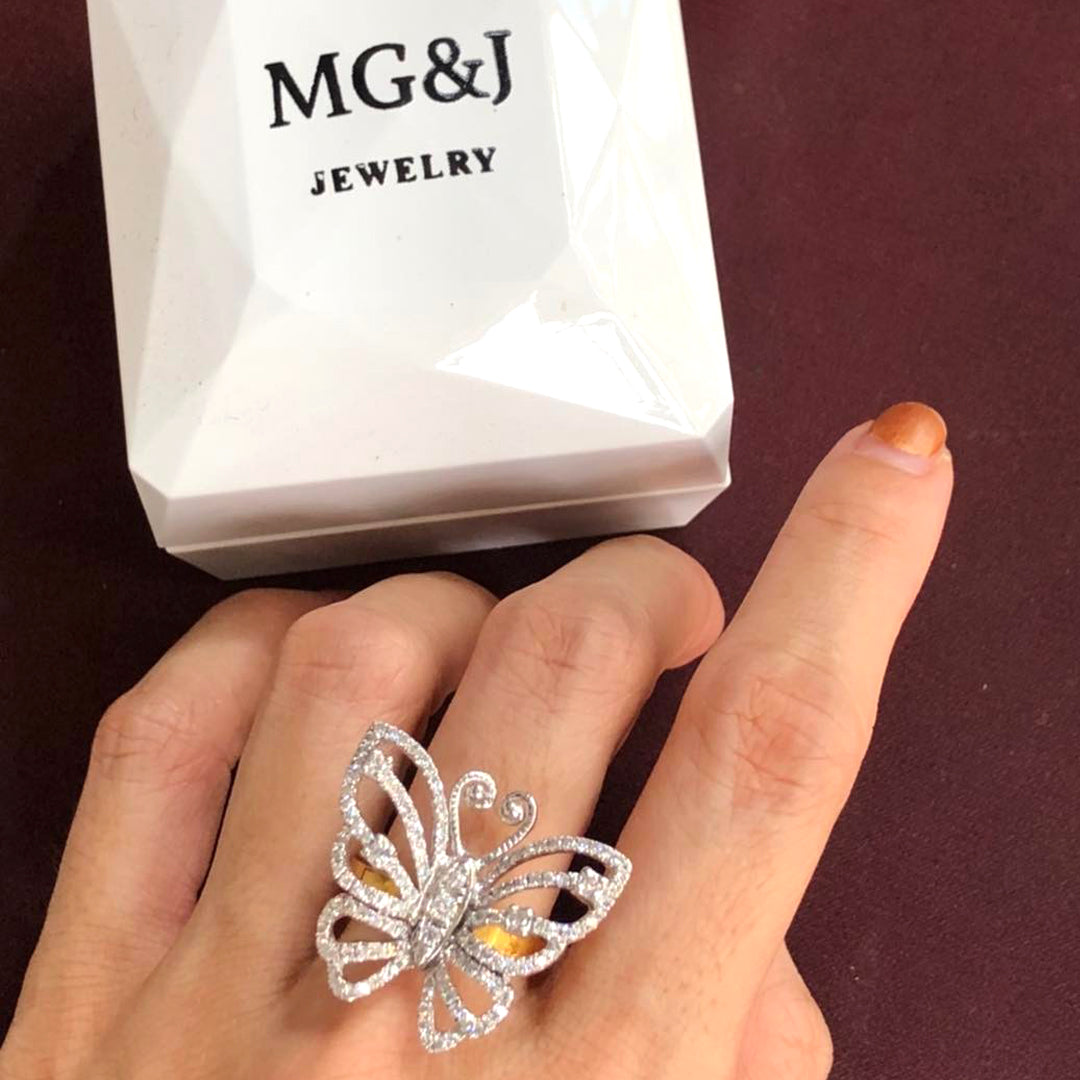 Butterfly Diamonds Ring