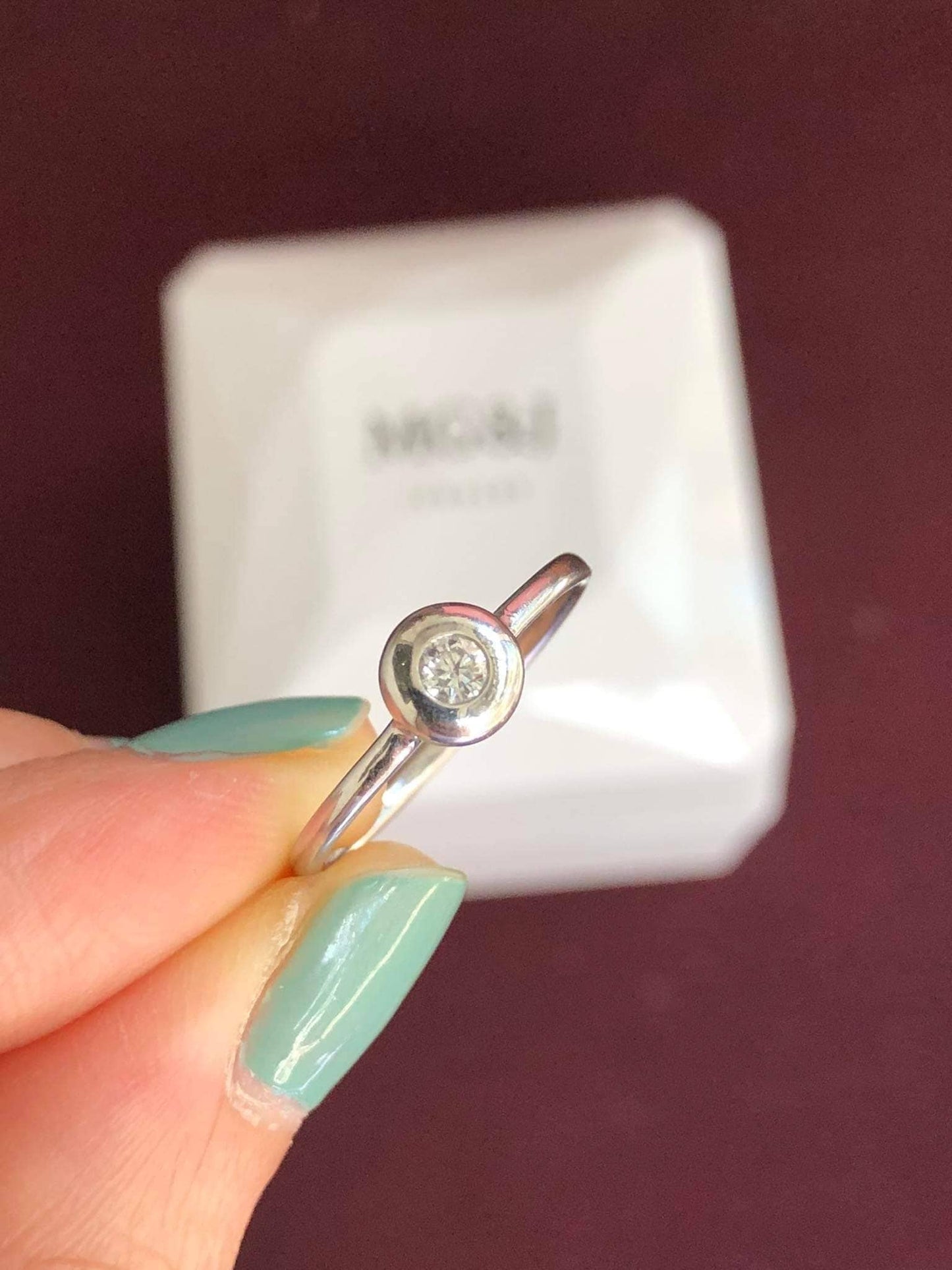 Simple mini Diamond Bezel Ring