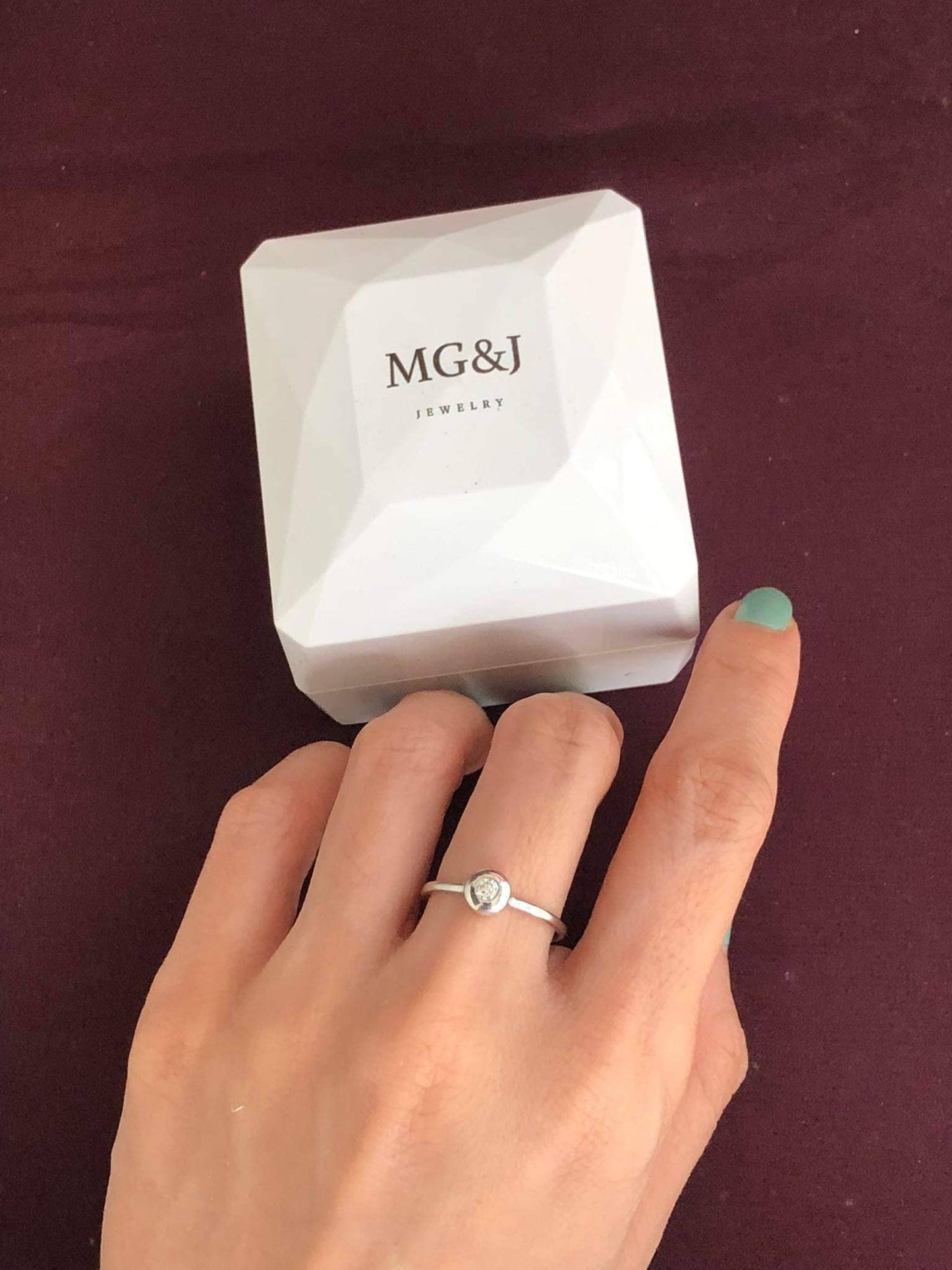 Simple mini Diamond Bezel Ring