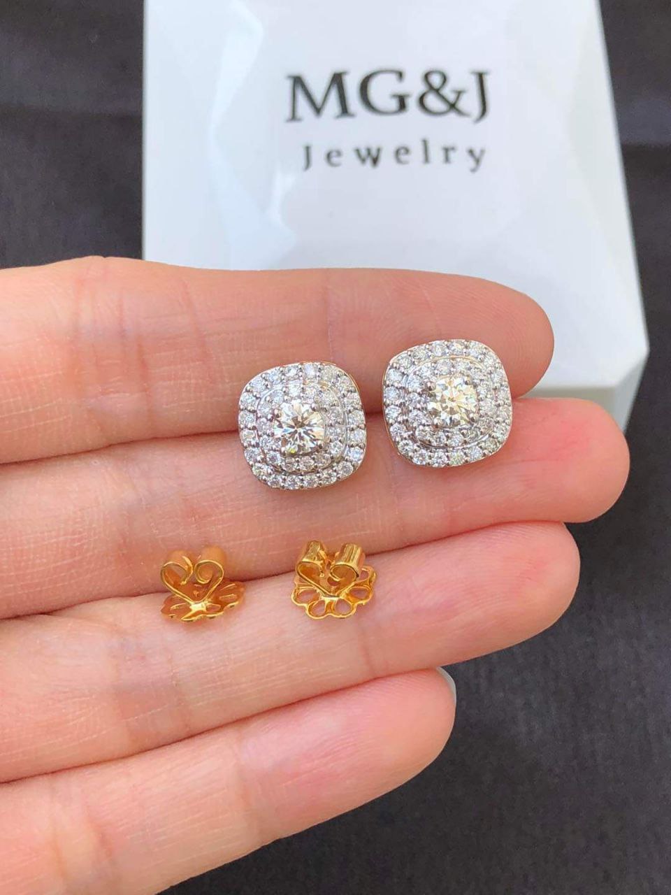 GIA Diamond Double Halo Earrings