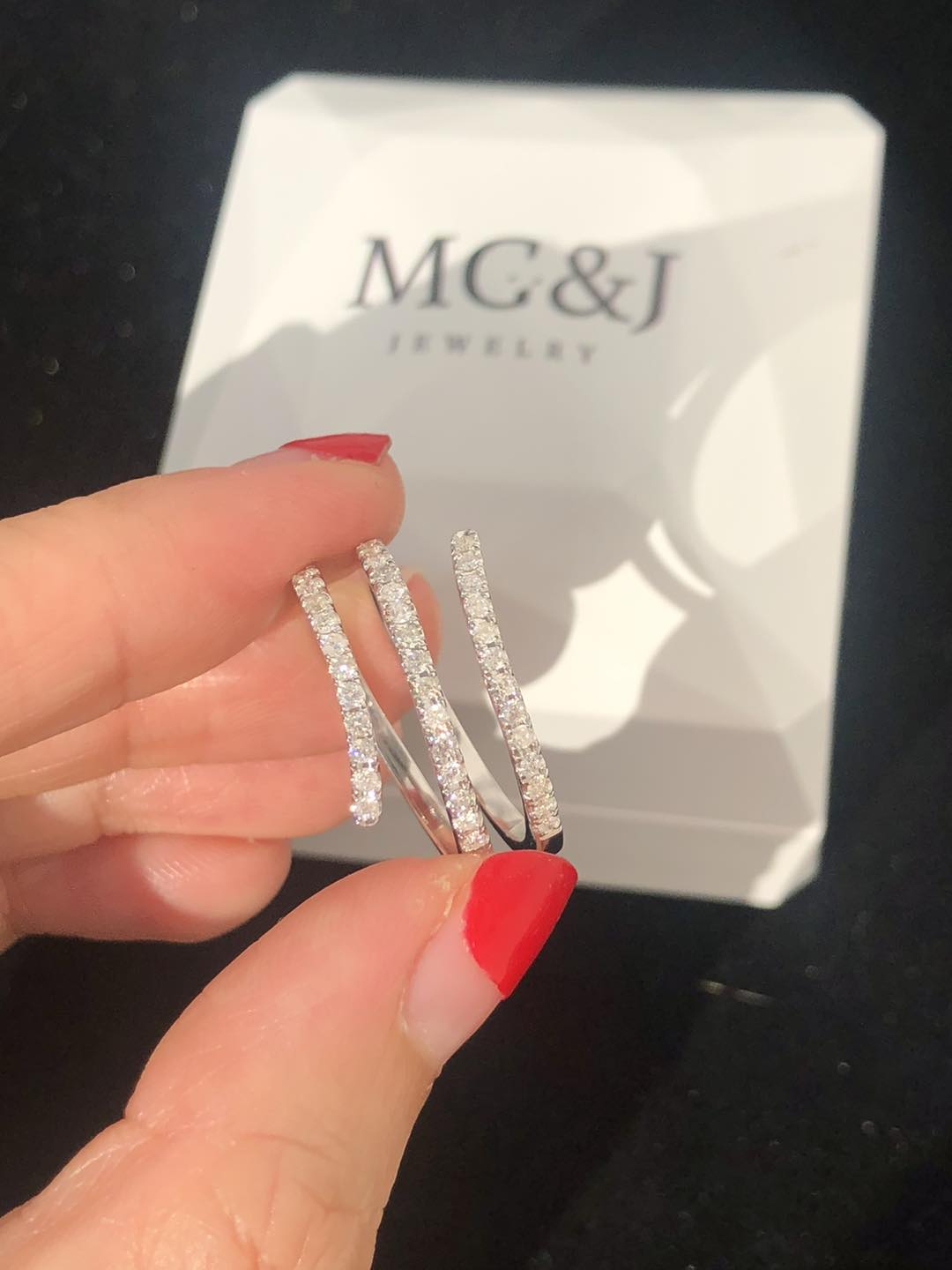 Diamond Helix Ring