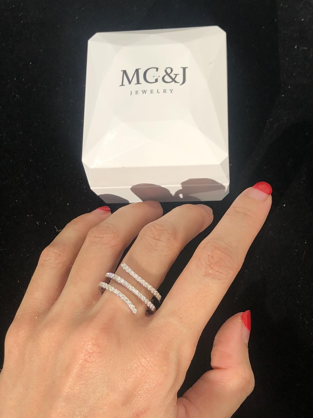 Diamond Helix Ring