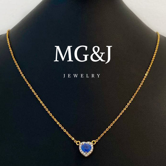 Ocean Sapphire Heart Necklace