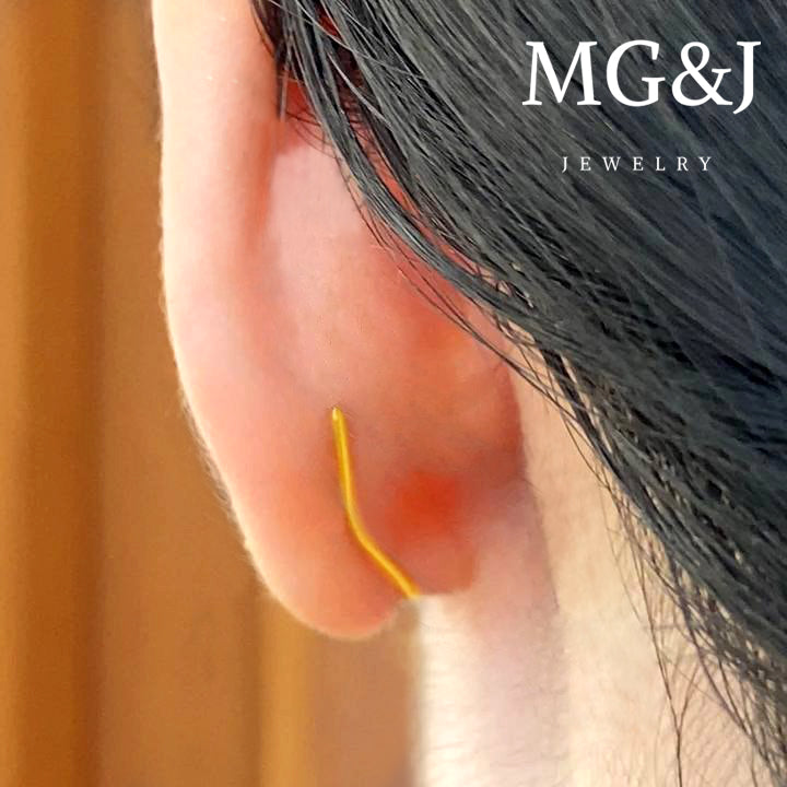 Golden Flower Press-On Earrings