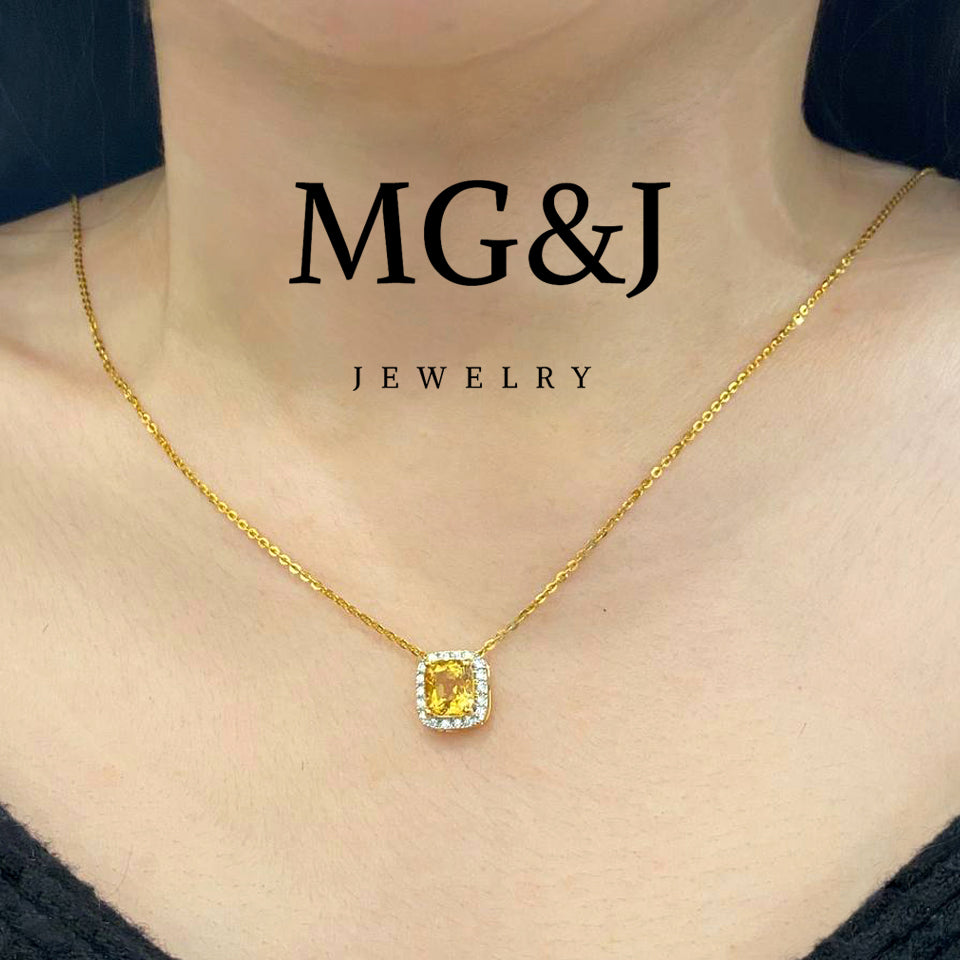Citrine and Diamond Pendant