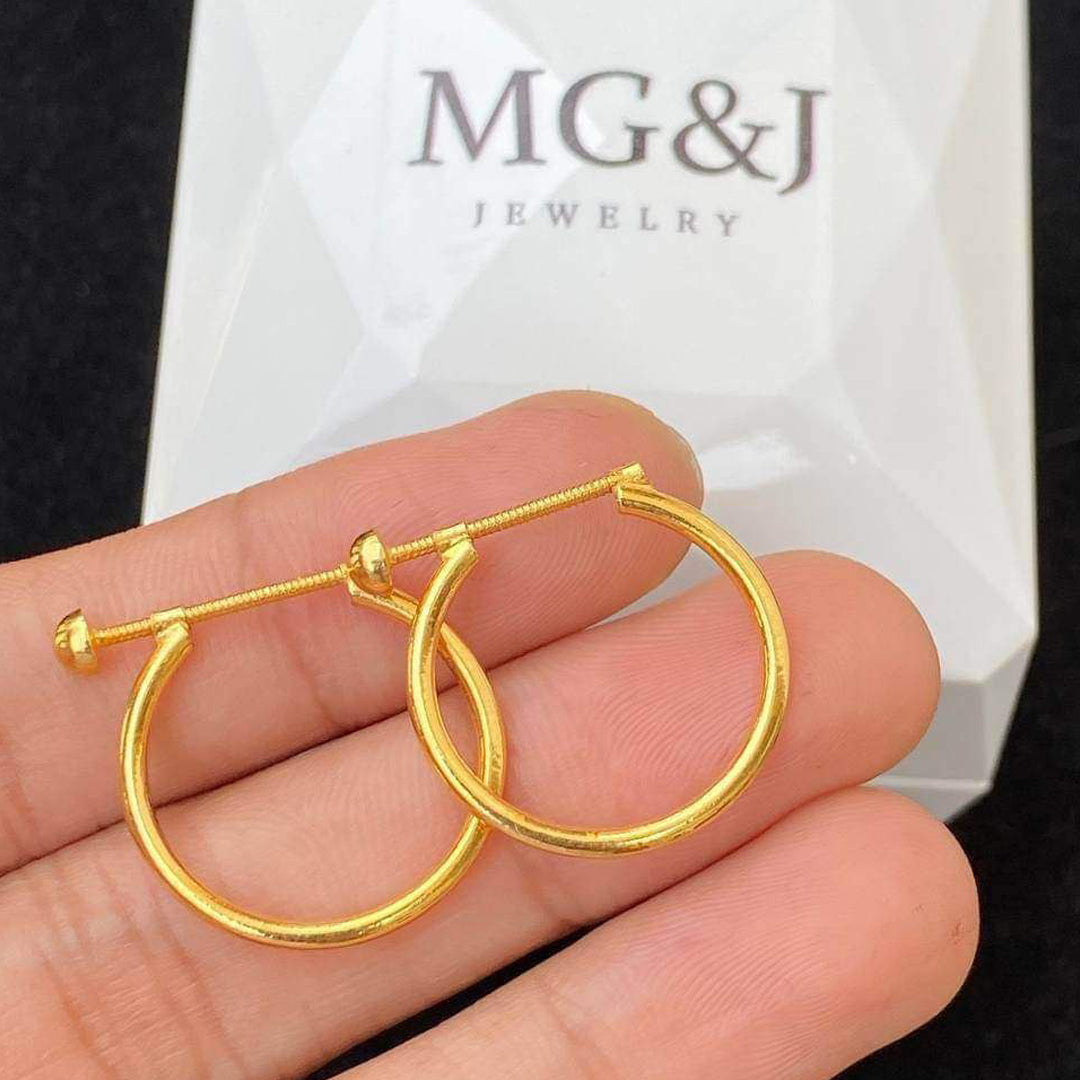 Open Hoop Golden Earrings